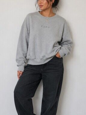 Vans Faded Lessons Retro Gray Crewneck Sweatshirt Large NWT Oversized Pullover